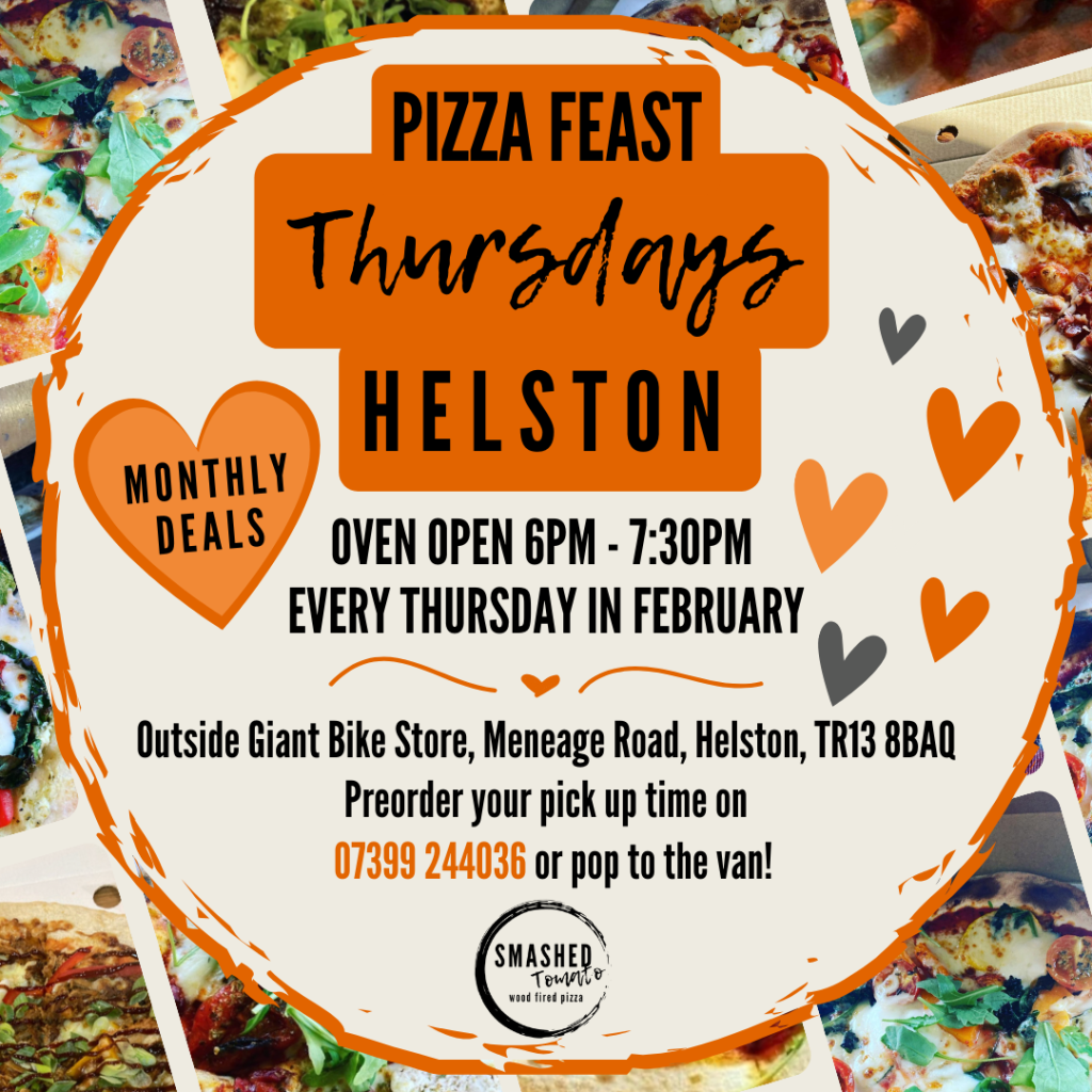 Every Thursday in Helston for Wood Fired Pizza from Smashed Tomato